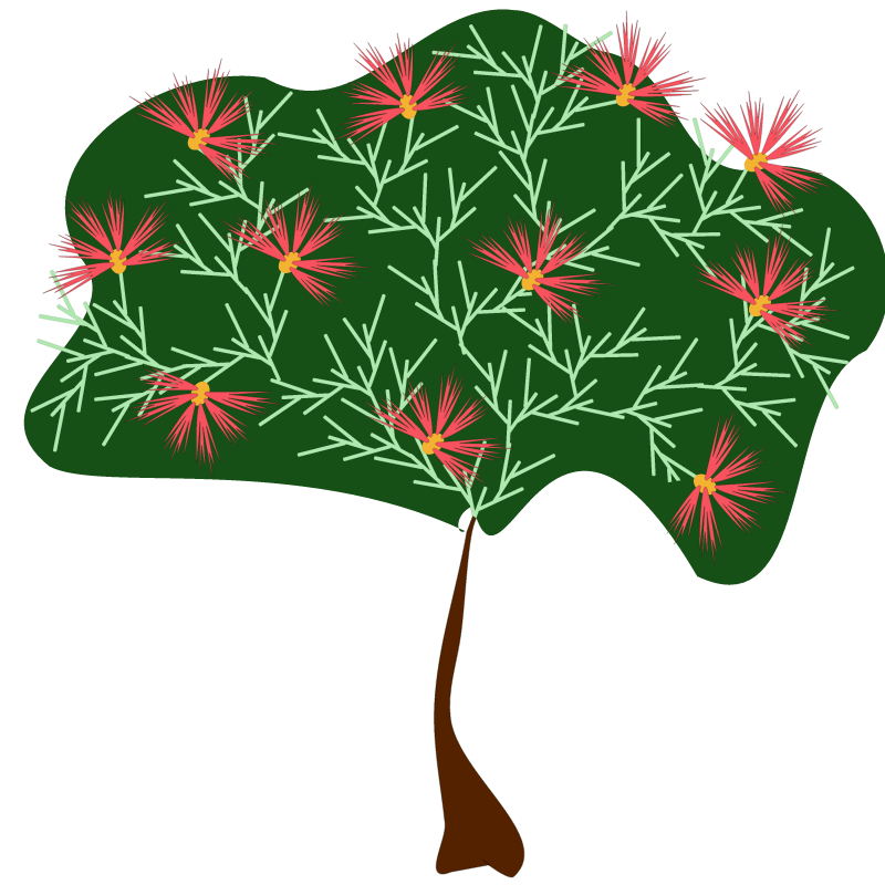 Simple Flowering Tree Top View