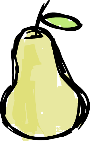  Colorful pear scribbles
