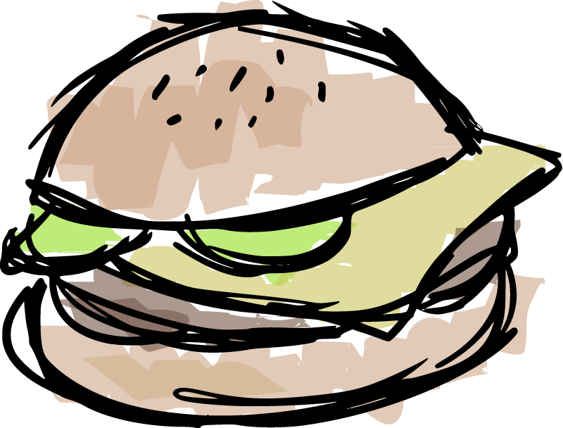  Colorful burger scribbles