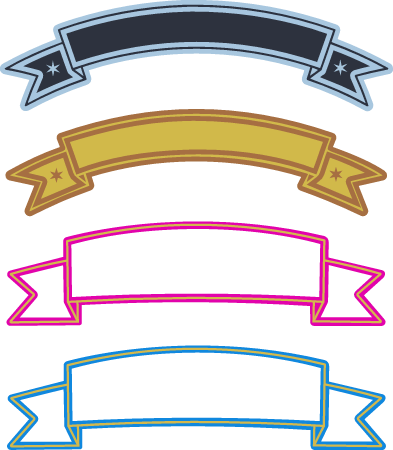 Ribbon Banner Template Set