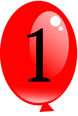 Party Balloon with Number 1