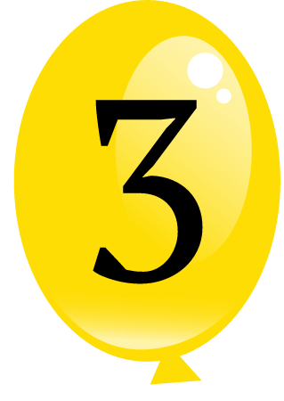 Party Balloon with Number 3