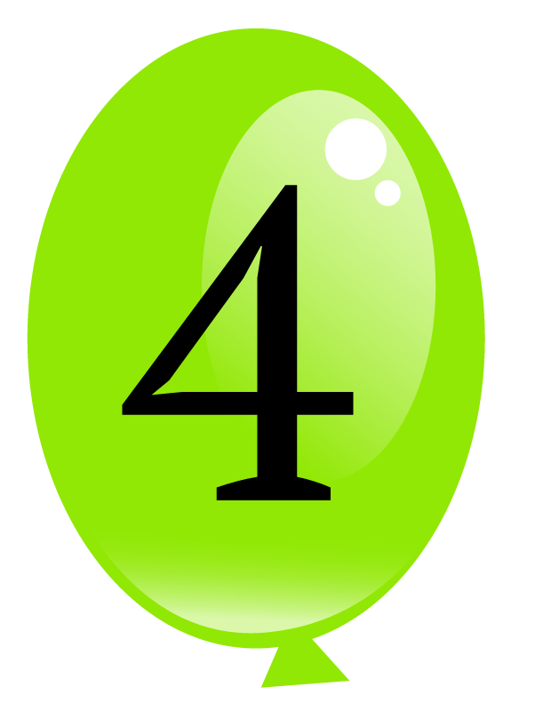 Party Balloon with Number 4