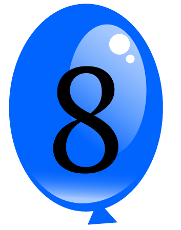 Party Balloon with Number 8