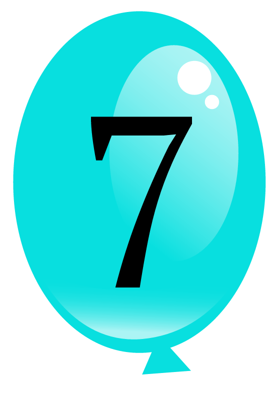 Party Balloon with Number 7