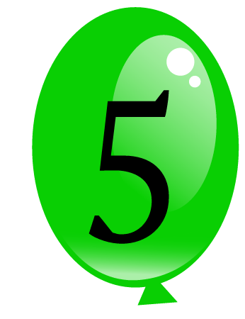 Party Balloon with Number 5