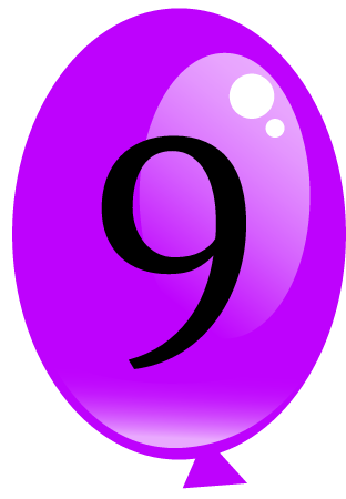 Party Balloon with Number 9
