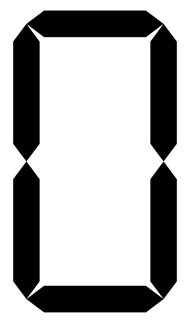 Digital clock number 0