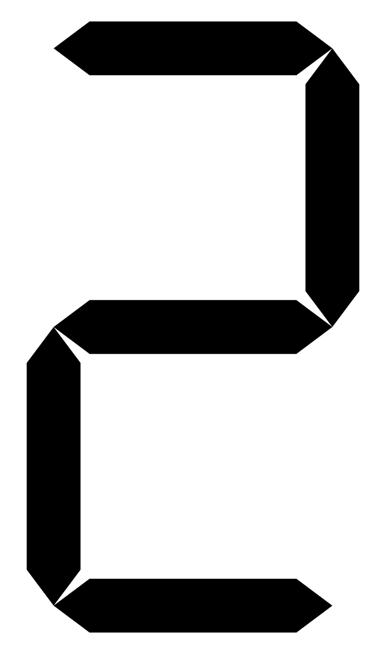 Digital clock number 2