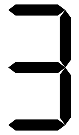 Digital clock number 3