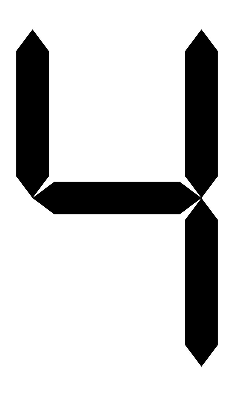 Digital clock number 4