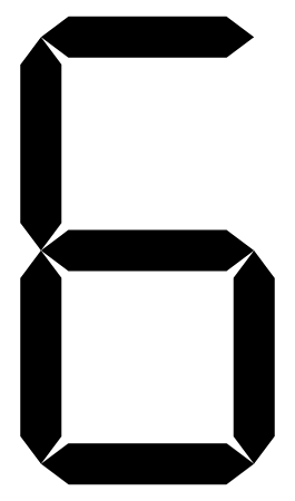 Digital clock number 6