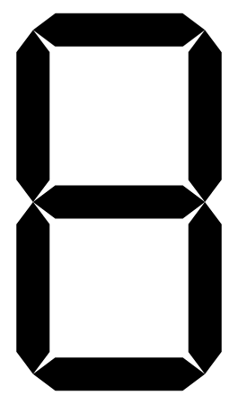 Digital clock number 8