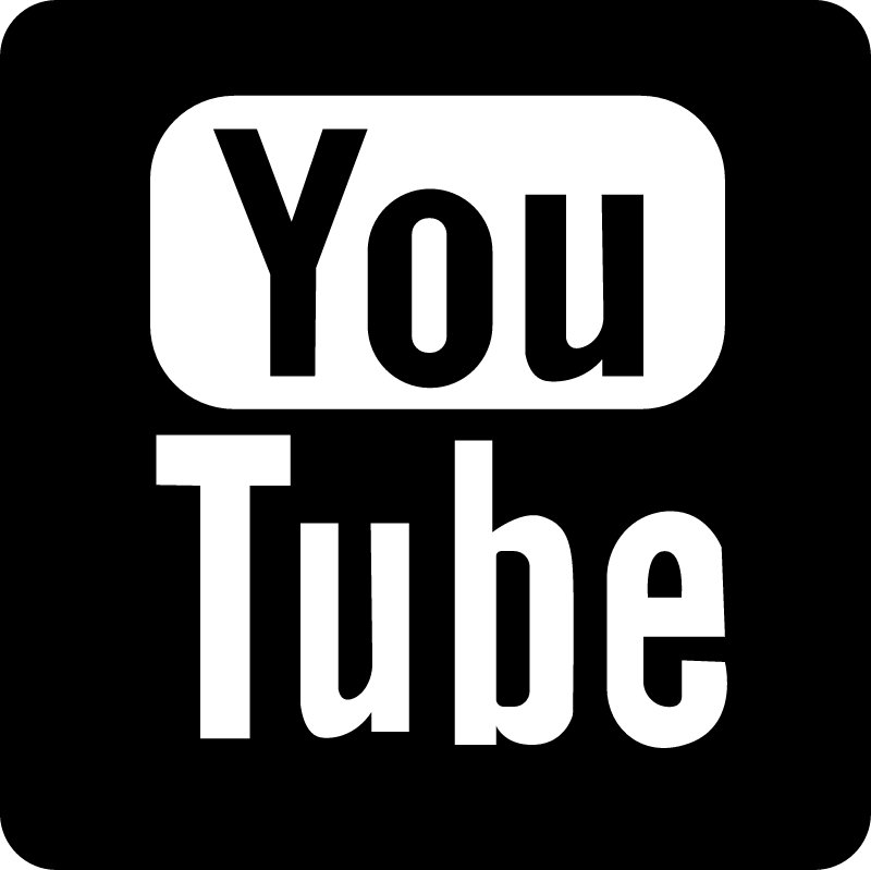 YouTube symbol black and White