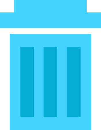 Blue trash can icon