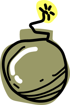 Hand drawn bomb sketch