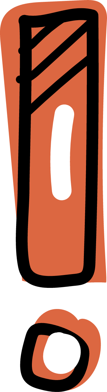 Hand drawn exclamation mark sketch