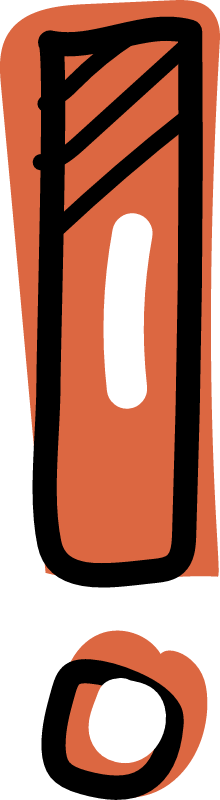 Hand drawn exclamation mark sketch