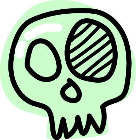 Hand drawn skull sketch