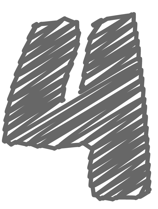 Hand drawn number 4