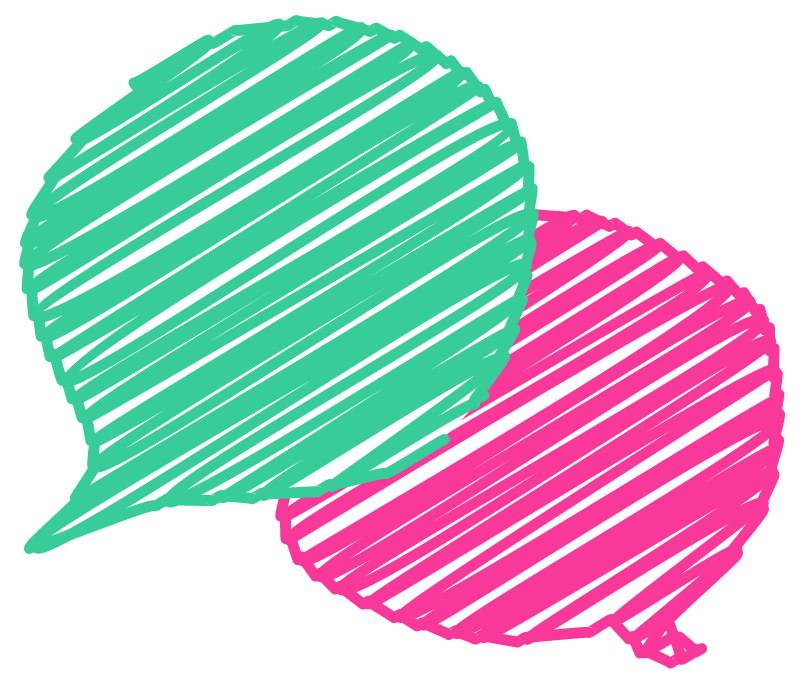 Hand drawn speech bubbles
