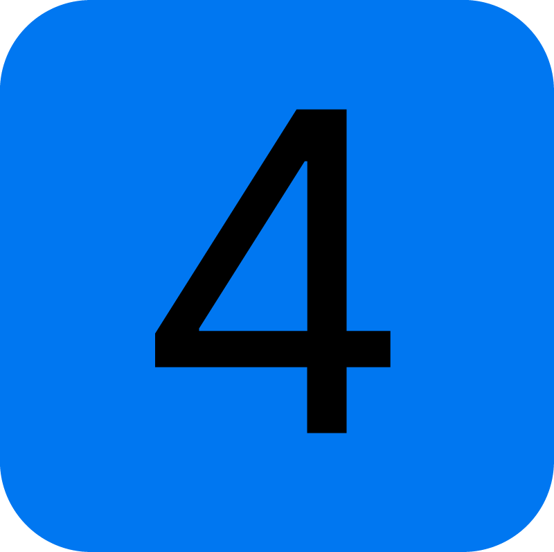 Number 4 in a Square