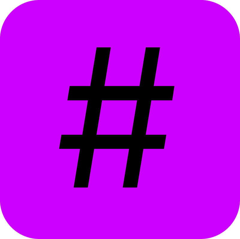 Hashtag Symbol in a Square