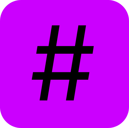 Hashtag Symbol in a Square
