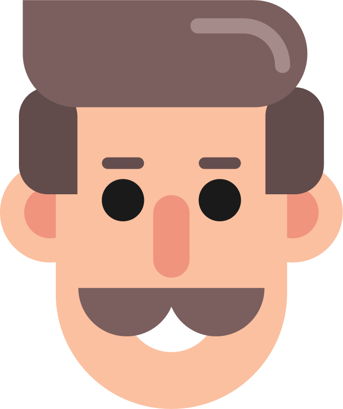 Mustached man avatar