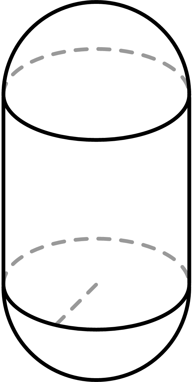 Capsule (Cylinder with Two Hemispheres)