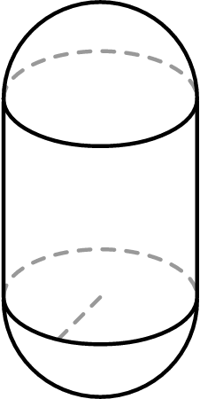 Capsule (Cylinder with Two Hemispheres)