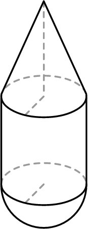 Cone-Cylinder-Hemisphere Composite