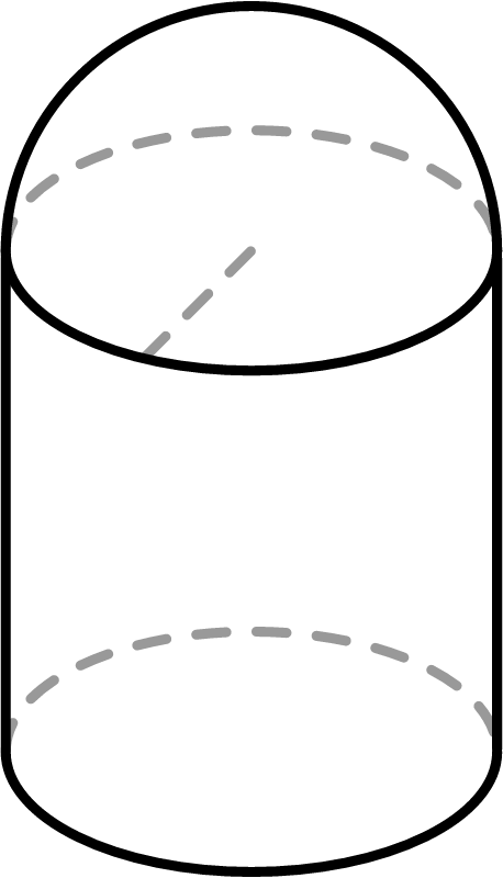 Cylinder with Hemisphere Top