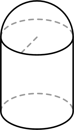Cylinder with Hemisphere Top