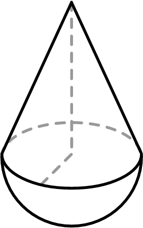 Ice Cream Cone Shape (Cone + Hemisphere Base)