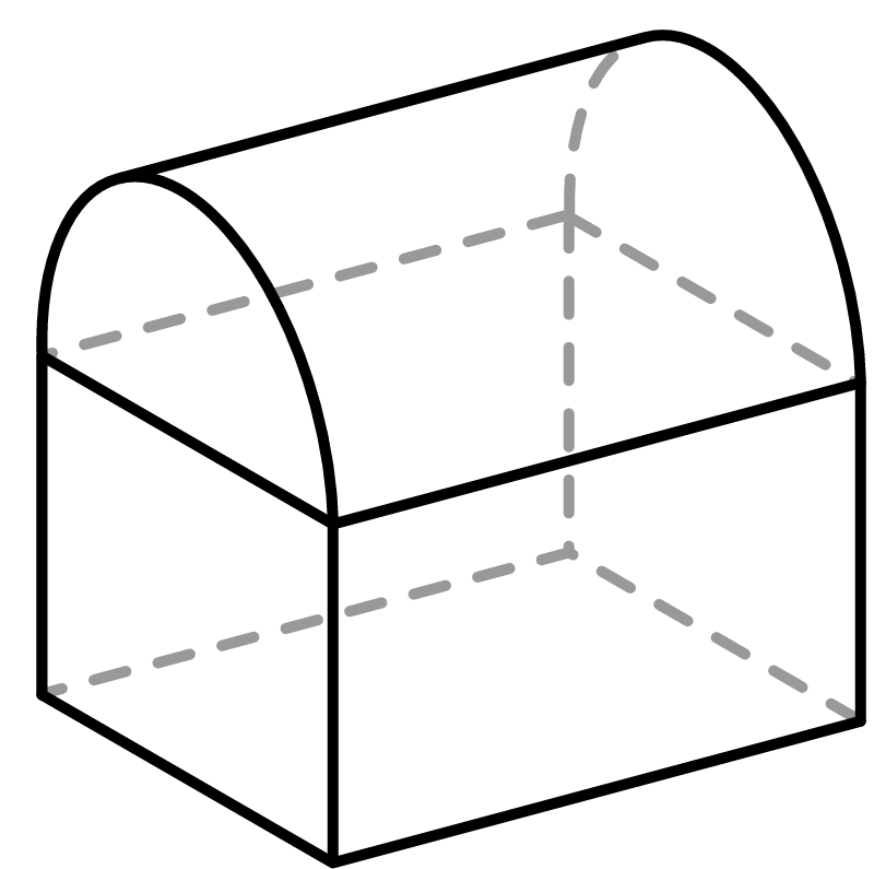Vaulted Cube (Half-Cylinder Roof on Cube)