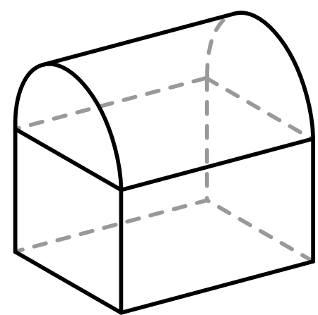 Vaulted Cube (Half-Cylinder Roof on Cube)
