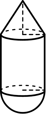 Cone-Cylinder-Hemisphere Composite (Crayon Shape)