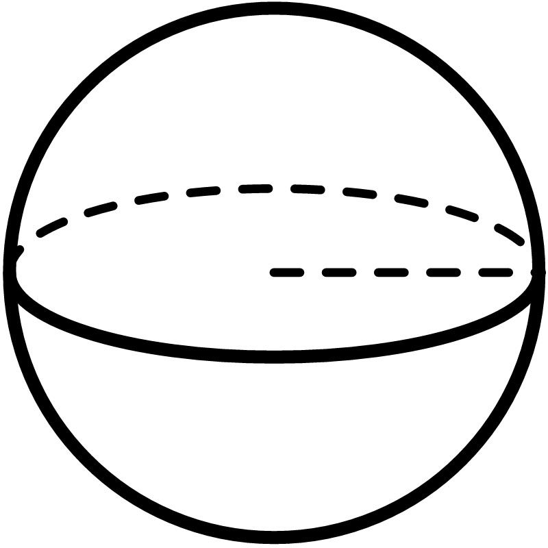 Hemisphere with Horizontal Axis