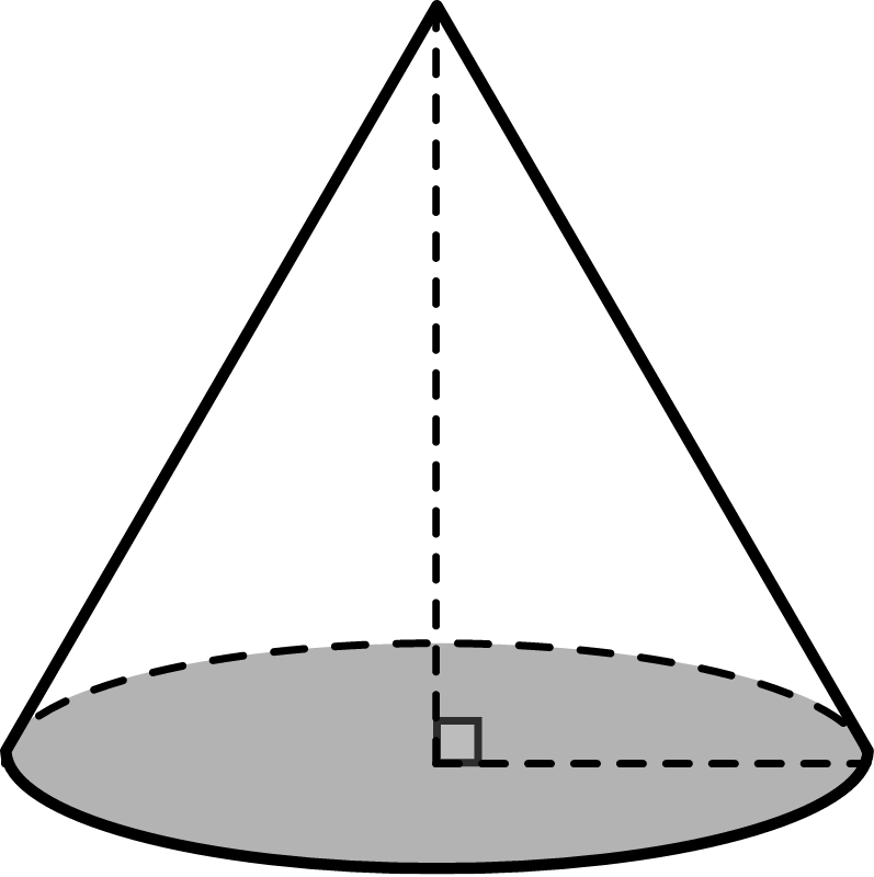 Right Circular Cone with Radius Highlight