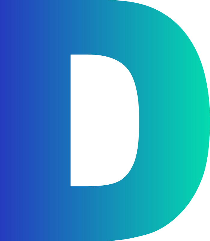Gradient letter D