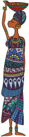 Ethnic african woman holding basket