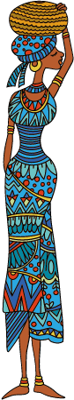 Ethnic african womans holding baskets