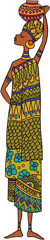 Ethnic african womans holding baskets