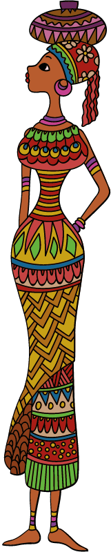 Ethnic african woman holding basket