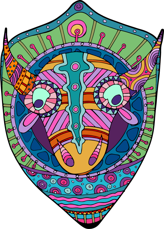 Bull with Tribal Pattern
