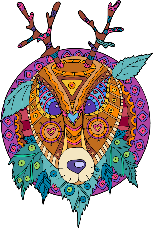 Deer with Tribal Pattern