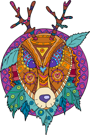 Deer with Tribal Pattern