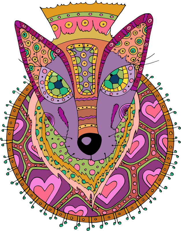 Wolf with Tribal Pattern