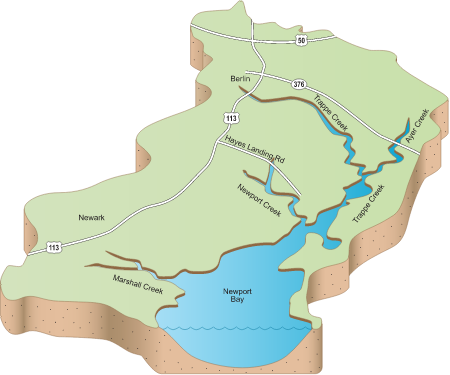 USA MD Newport Bay 3d Watershed